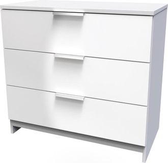 Welcome Furniture Paris Ready Assembled Chest of Drawers with 3 Drawers - White Matt - Welcome Furniture | TJ Hughes