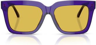 Versace 55mm Square Sunglasses in Transparent Violet /Yellow at Nordstrom
