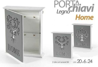 Trade Shop Trade Shop - Porta Chiavi Parete 20x6x24cm Legno Decoro Home Moderno Decori Assortiti 818585