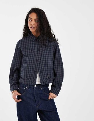 Levi's giacca harrington western a quadri Dani blu