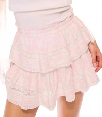 LoveShackFancy Ruffle Mini Skirt In Powder Pink