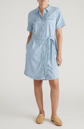 Universal Standard Perfect Tencel Chambray Shirtdress in Pacific Blue at Nordstrom, Size Xx-Large