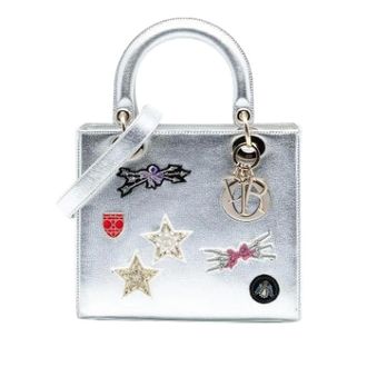 Dior Pre-owned Lady Dior - Dames - Pre-owned - Grijs - Maat: ONE Size Leer