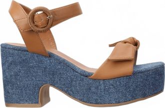 Love Rio Womens Hazel Platform Bow Sandals In Amber Denim