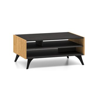 Petits Meubles Mesa de centro madera y negra paneles de mdf madera y negro
