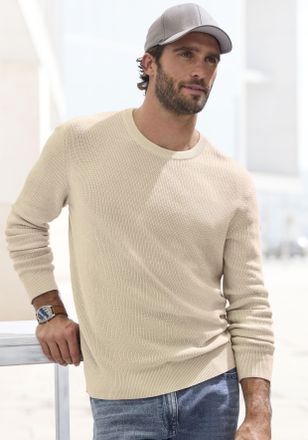 John Devin Strickpullover JOHN DEVIN, Herren, Gr. 4XL (68/70), beige, Strick, Obermaterial: 50% Baumwolle, 50% Polyacryl, unifarben, regular fit normal, Rundhals