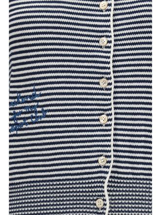 Max Mara Womens Cotton Cardigan With Intarsia Multicolour Jacket