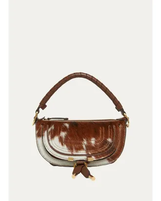 Chlo&eacute; Marcie Small Calf Hair Top-Handle Bag