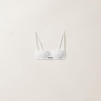 Miu Miu Ribbed knit demi bra