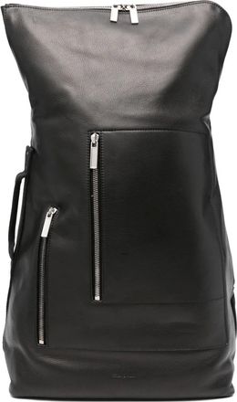 Rick Owens Zaino cargo in pelle con zip - Nero