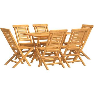 vidaXL Juego De Comedor De Jard&iacute;n 7 Piezas Madera Maciza De Teca Vidaxl