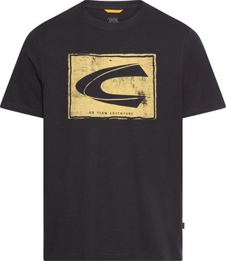 Camel Active T-Shirt CAMEL ACTIVE, Herren, Gr. 4XL, asphalt, Jersey, Obermaterial: 100% Baumwolle, bedruckt, normal h&uuml;ftbedeckend, Rundhals, Shirts T-Shirt, mit Lo