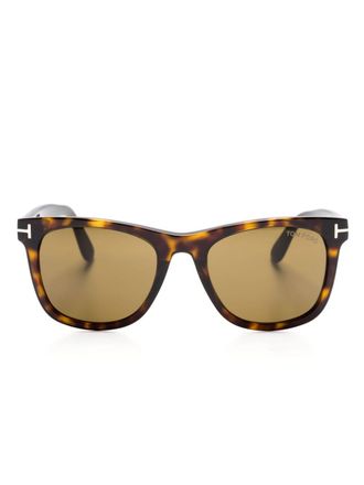 Tom Ford Eyewear Occhiali da sole squadrati con effetto tartarugato - Marrone