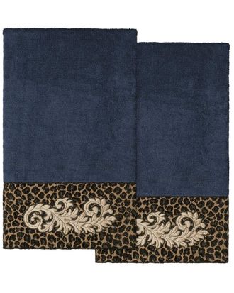 Linum Home Textiles 100% Turkish Cotton April 2Pc Embellished Bath Towel Set