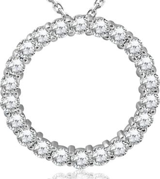 Pompeii3 5ct Diamond Circle Pendant 14K White Gold Lab Grown