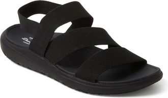 Dearfoams Womens Emilia Elastic Gore Strappy Sandal