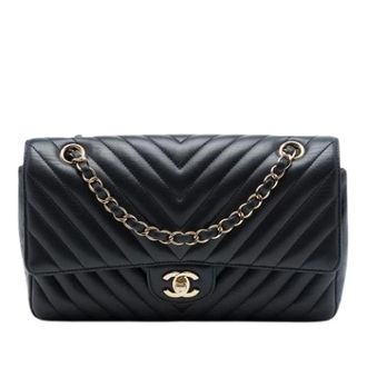 Chanel Pre-owned Vintage Quilted Flap Shoulder Bag - Dames - Pre-owned - Zwart - Maat: ONE Size Leer