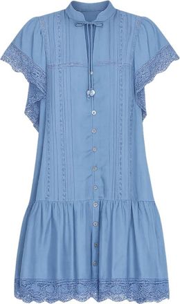 Sea NY Kleedjes, Dames, Blauw, M, Katoen, Pippa Mini Jurk