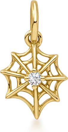 RS Pure by Ross-Simons 14kt Yellow Gold Spiderweb Charm With Single Diamond