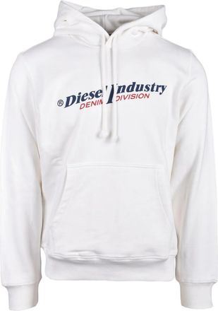 Diesel White Cotton Hooded Sweatshirt