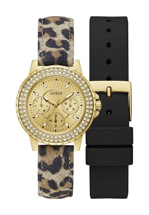 Guess Womens GW0660L2 Ladies Crown Jewel Watch and Strap Gift Set - Gold - One Size