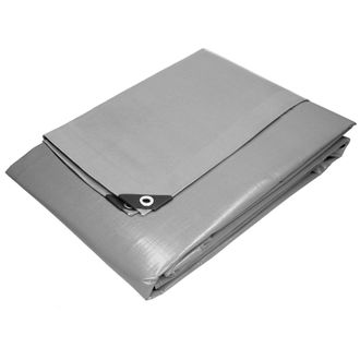 ECD Germany Lona De Protecci&oacute;n Impermeable Con Ojales 6x10m 60m&sup2; 180g/m&sup2; Polietileno Gris Resistente Contra El Moho Y Rayos Uv Cubierta Multiusos Ideal Para Muebl