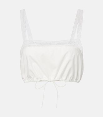 Faithfull The Brand Renee lace-trimmed cotton crop top