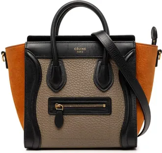 Celine Pre-owned Celine Nano Tricolor Leather Luggage Tote Ladies CWJY49OG375YCNWM