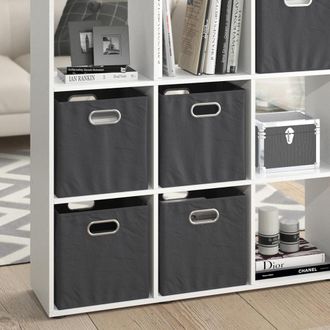 Vicco Separador De Ambientes Karree, Blanco, 138.5 X 142.5 Cm Con 4 Cajones Plegables