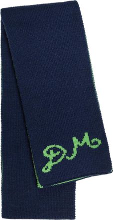 Damson Madder Floral-intarsia Knit Scarf - Green - One Size