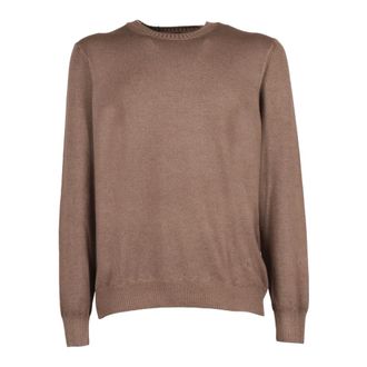 Fay Round-neck Knitwear, male, Brown, Size: 2XL Girocollo Tinto Capo F.12