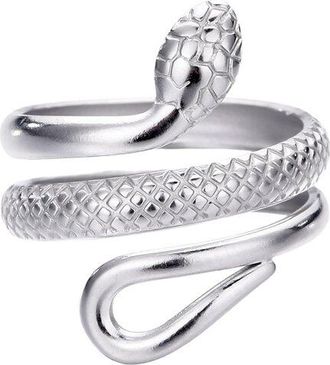 Adornia Adornia Silver Plated Stainless Steel Tarnish-Resistant Curvy Snake Ring