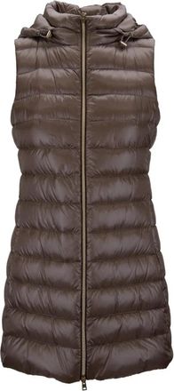 Herno Hooded Down Vest Zipper - Dames - Bodywarmers - Bruin - S - Jassen