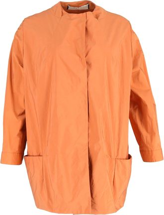 Marni Collarless Jacket in Orange Nylon