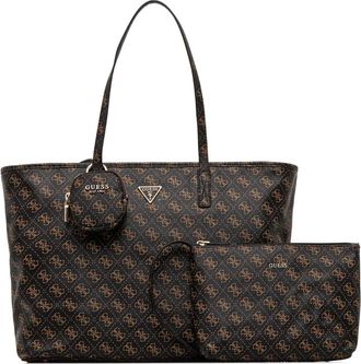 Guess Co large monogram-pattern tote bag - Brown