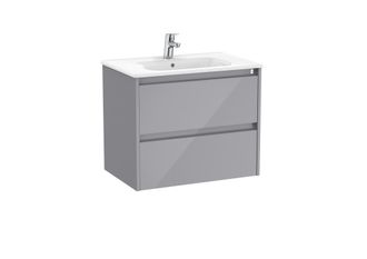 Roca Pack Unik Mueble De 2 Cajones + Lavabo Tenet - Roca Color: Gris Brillante - Medidas: 685x460x565 Mm