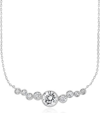 Crislu Stardust Cubic Zirconia Necklace in Pure Platinum/Clear Stone at Nordstrom, Size 16