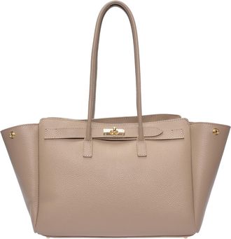 Isabella Rhea Beige Rundleer Tas