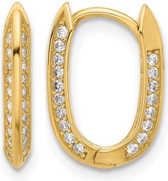 Diamond2Deal 14K Yellow Gold Cubic Zirconia Hinged Hoop Earrings