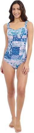 Gottex Karma D Cup Center Ruched Tankini in Blue Multi at Nordstrom, Size 40