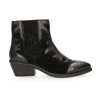 Maruti Schoenen, Dames, Zwart, 39 EU, Leer, Tessy Leren Enkellaarsjes