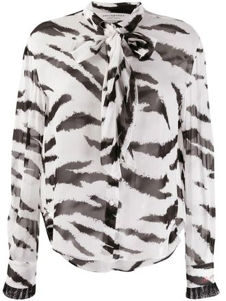 Philosophy di Lorenzo Serafini printed bow blouse - women - Viscose/Polyamide - 44 - Black