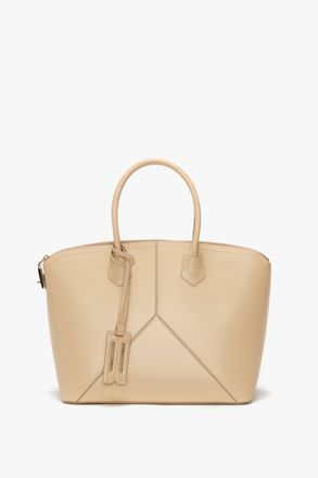 Victoria Beckham Bag - Victoria Top Handle Bag In Sesame Leather