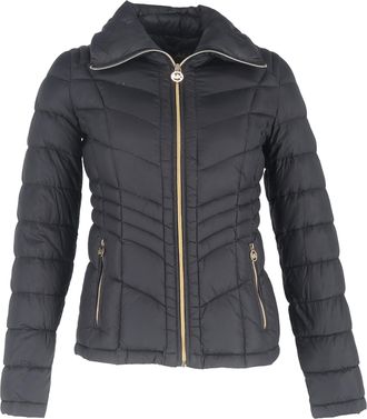 Michael Kors Pre-owned Womens Zipped Packable Down Jacket in Black Polyamide Nylon - Size Small