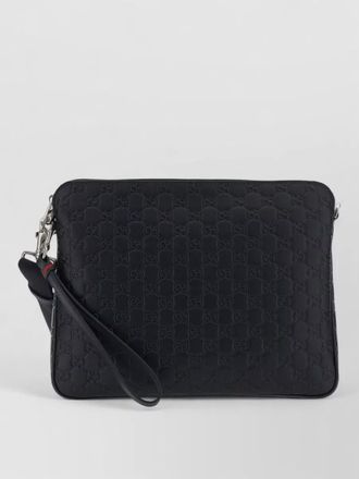 Gucci emblem shoulder bag gg pattern leather