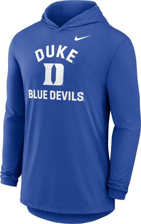 Nike Duke Primetime Arch Nike Mens Dri-FIT College Long-Sleeve Hooded T-Shirt in Blue | 01NB4EVDU-UKL