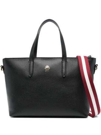 Bally logo-stamp leather tote bag - Black