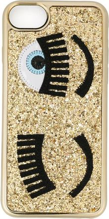 Chiara Ferragni Flirting glitter iPhone 7 Plus case - women - PVC - One Size - Metallic