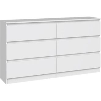 Selsey Selsey - malwa - Com&ograve; con sei cassetti - 138 cm - bianco