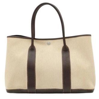 Herm&egrave;s Pre-owned Vintage Canvas Tote Bag - Pre-owned - Mujer - Beige - ONE SIZE